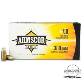 Armscor USA .380 ACP Ammunition 95 Grain Full Metal Jacket 500 Rds