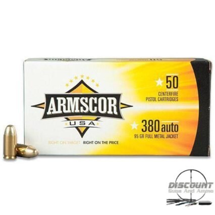 Armscor USA .380 ACP Ammunition 95 Grain Full Metal Jacket 500 Rds