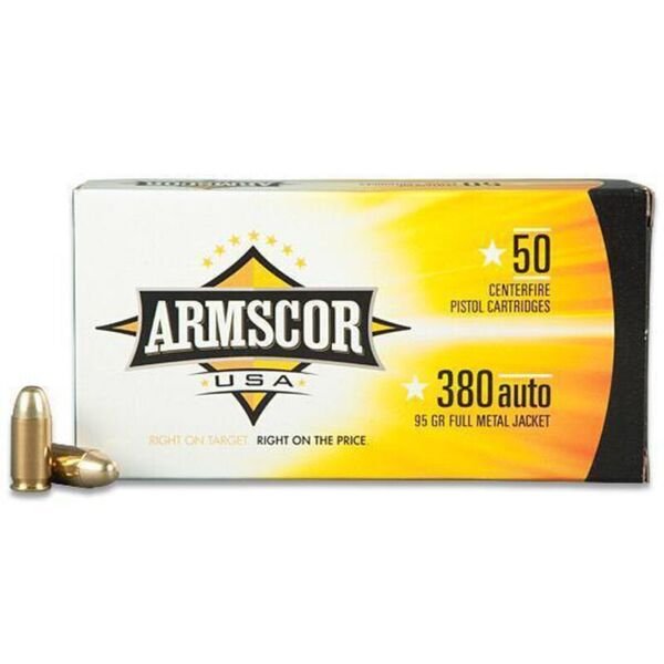 Armscor USA .380 ACP Ammunition 95 Grain Full Metal Jacket 500 Rds