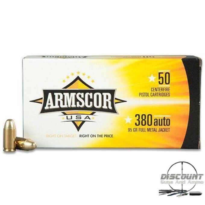 Armscor USA .380 ACP Ammunition 95 Grain Full Metal Jacket 500 Rds