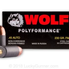 Wolf WPA - 45 ACP - 230 Grain FMJ- 500 Rounds