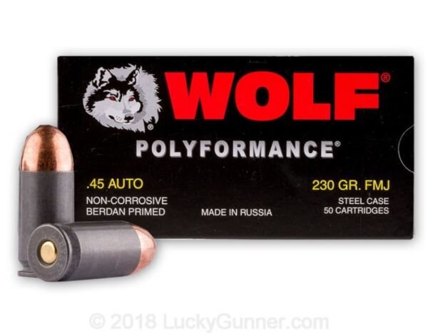 Wolf WPA - 45 ACP - 230 Grain FMJ- 500 Rounds