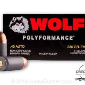 Wolf WPA - 45 ACP - 230 Grain FMJ- 500 Rounds