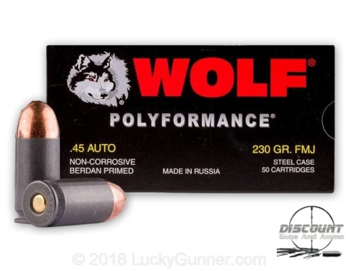Wolf WPA - 45 ACP - 230 Grain FMJ- 500 Rounds