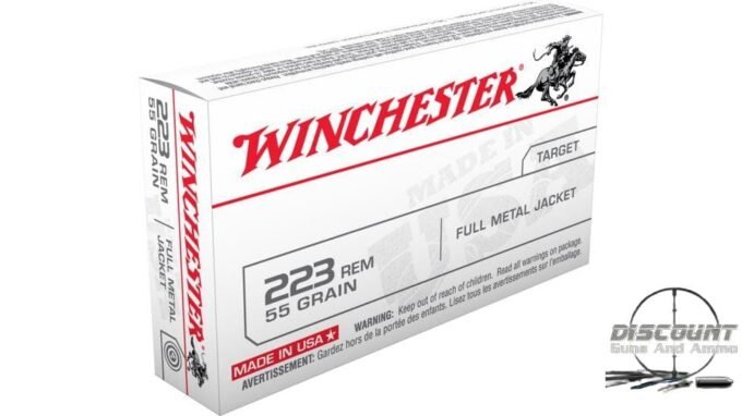 sales of discount guns and ammo - Winchester USA RIFLE .223 Remington 55 grain Full Metal Jacket (FMJ) Brass