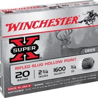 Winchester SUPER-X SHOTSHELL 20 Gauge 3/4 oz 2.75" Centerfire Shotgun Slug Ammunition, 500 Rounds