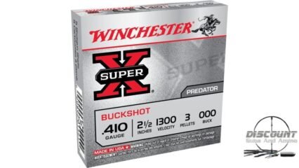 Winchester SUPER-X SHOTSHELL 410 Bore 3 Pellets 2.5" Centerfire Shotgun Buckshot Ammunition XB41000, 500 Rounds