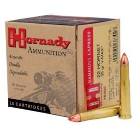 Hornady Varmint Express .22 Hornet 35 Grain V-MAX Centerfire Rifle Ammunition 8302, Rounds 500