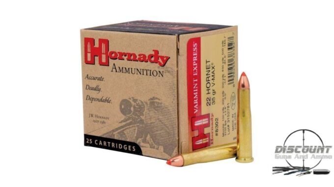 Hornady Varmint Express .22 Hornet 35 Grain V-MAX Centerfire Rifle Ammunition 8302, Rounds 500