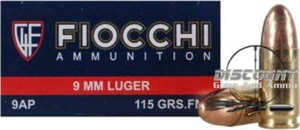 Fiocchi 9mm 115 Grain Full Metal Jacket 500 Rounds