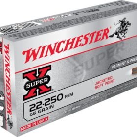 Winchester SUPER-X RIFLE .22-250 Remington 55 grain Jacketed Soft Point Centerfire Rifle Ammunition X222501