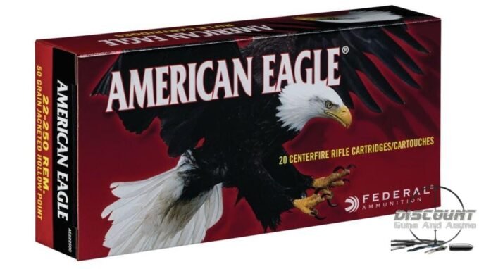 Federal Premium JACKETED HOLLOW POINT .22-250 Remington 50 grain Jacketed Hollow Point Centerfire Rifle Ammunition AE22250G