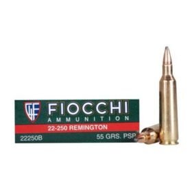 Fiocchi 22-250Rem 55gr PSP /20 22250B Caliber
