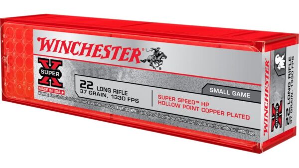 Winchester SUPER-X RIMFIRE .22 Long Rifle 37 grain Copper Plated Hollow Point Rimfire Ammunition X22LRHSS1