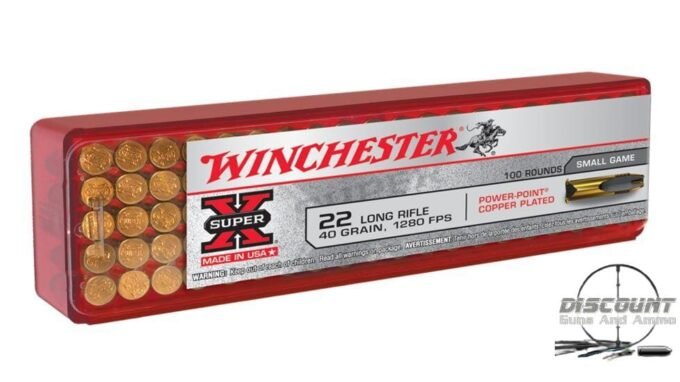 Winchester SUPER-X RIMFIRE .22 Long Rifle 40 grain Copper Plated Hollow Point Rimfire Ammunition X22LRPP1