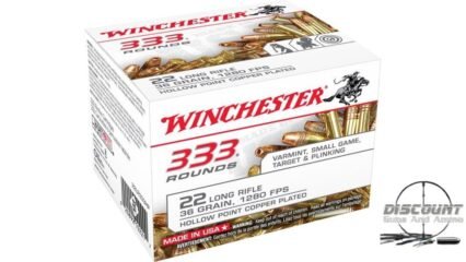 Winchester 333 .22 Long Rifle 36 grain Copper Plated Hollow Point Rimfire Ammunition 22LR333HP