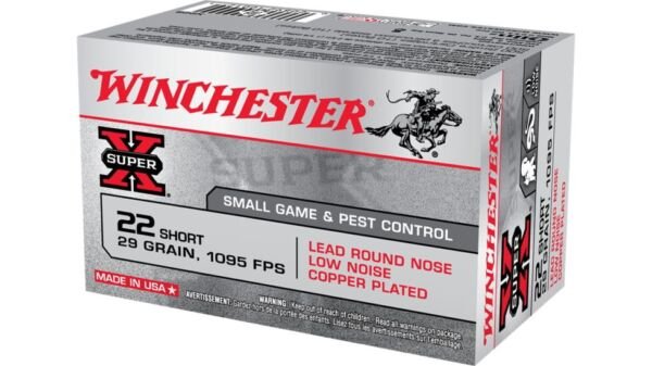 Winchester SUPER-X RIMFIRE .22 Short 29 grain Copper Plated Lead Round Nose