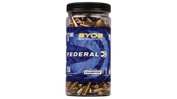 Federal Premium BYOB .17 Hornady Magnum Rimfire 17 grain Jacketed Hollow Point Rimfire Ammunition 770BTL250