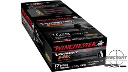 Winchester VARMINT HV .17 Hornady Magnum Rimfire 17 grain Polymer Tip V-Max Rimfire Ammunition S17HMR1