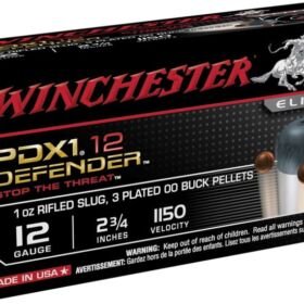 Winchester DEFENDER SHOTSHELL 12 Gauge 1 oz 2.75" Centerfire Shotgun Buckshot Ammunition S12PDX1