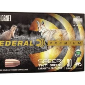 Federal Premium V-SHOK .22 Hornet 30 grain Speer TNT Green Hollow Point, 500 Rounds