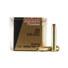 Federal Premium V•Shok .22 Winchester Magnum Rimfire 30 grain Speer TNT Hollow Point Rimfire Ammunition P765