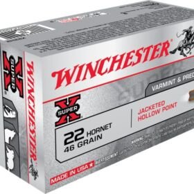 Winchester SUPER-X RIFLE .22 Hornet 46 grain Jacketed Hollow Point Centerfire Rifle Ammunition X22H2 , 500 Rounds