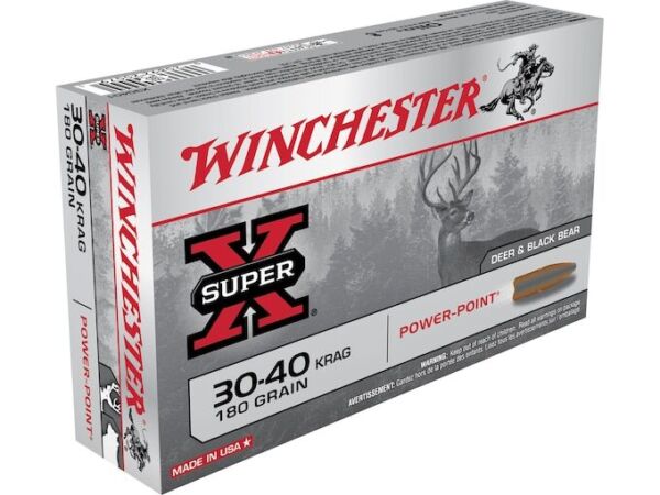 Winchester Super-X Ammunition 30-40 Krag 180 Grain Power-Point Box of 500 Rounds