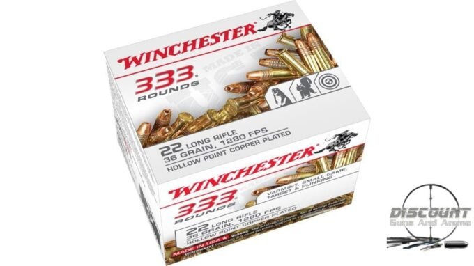 Winchester 333 .22 Long Rifle 36 grain Copper Plated Hollow Point Rimfire Ammunition 22LR333HP, 333 Rounds - Image 2
