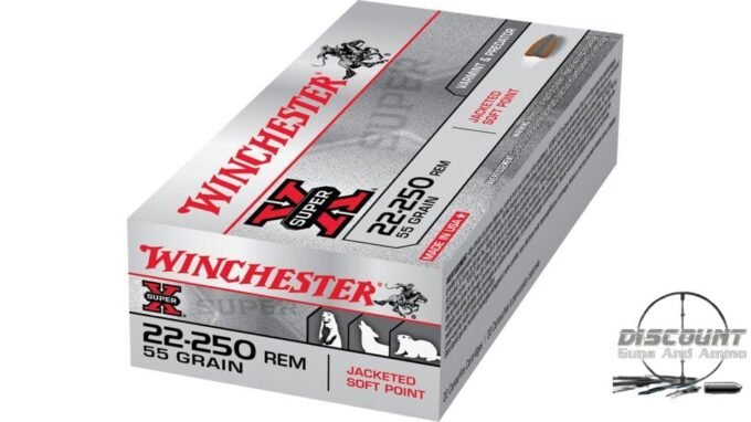 Winchester SUPER-X RIFLE .22-250 Remington 55 grain Jacketed Soft Point Centerfire X222501, 500 Rounds - Image 2
