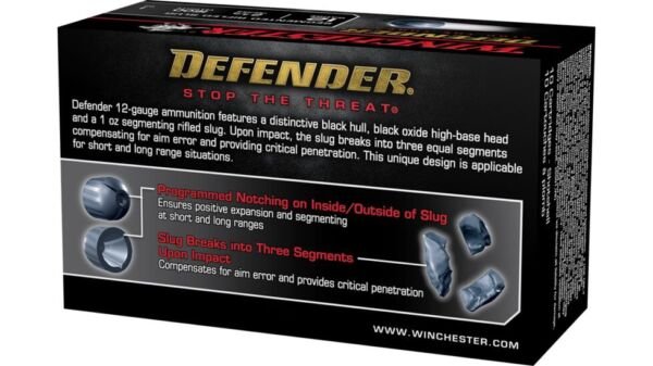 Winchester DEFENDER SHOTSHELL 12 Gauge 1 oz 2.75" Centerfire Shotgun Slug Ammunition, 500 Rounds - Image 2