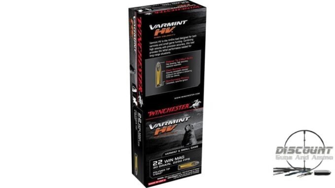 Winchester VARMINT HV .22 Winchester Magnum Rimfire 30 grain Polymer Tip Rimfire Ammunition S22M2PT, 500 Rounds - Image 4