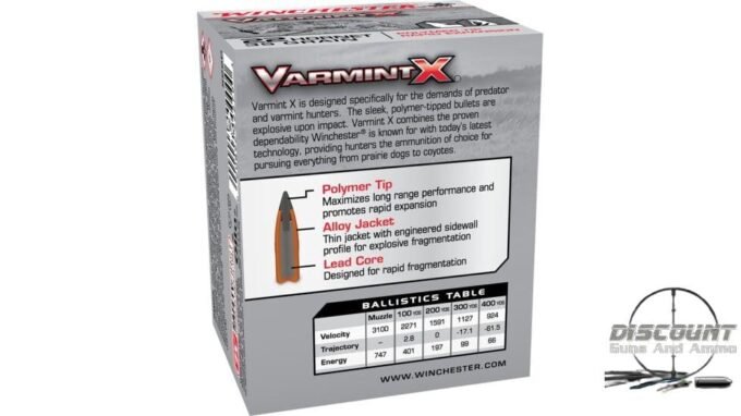 Winchester VARMINT X RIFLE .22 Hornet 35 grain Rapid Expansion Polymer Tip Centerfire Rifle Ammunition X22P, 500 Rounds - Image 3