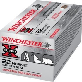 Winchester SUPER-X RIFLE .22 Hornet 46 grain Jacketed Hollow Point Centerfire Rifle Ammunition X22H2 , 500 Rounds