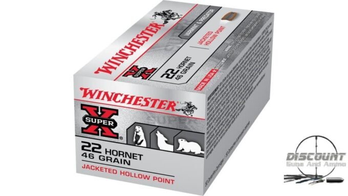 Winchester SUPER-X RIFLE .22 Hornet 46 grain Jacketed Hollow Point Centerfire Rifle Ammunition X22H2 , 500 Rounds