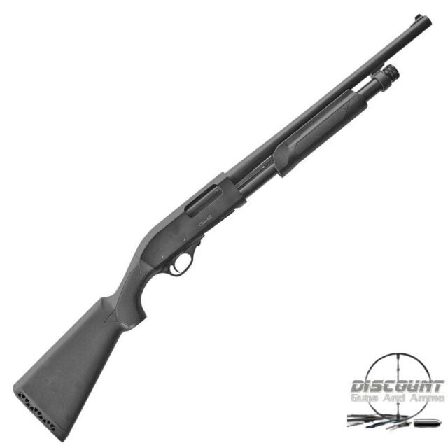 EAA Akkar Churchill 612 12 Gauge Pump Action Shotgun 18.5" Barrel 3' Chamber 5 Rounds Durable Polymer Synthetic Stock Matte Black