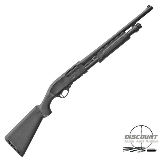 EAA Akkar Churchill 612 12 Gauge Pump Action Shotgun 18.5" Barrel 3' Chamber 5 Rounds Durable Polymer Synthetic Stock Matte Black