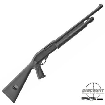 EAA Akkar Churchill 612 12 Gauge Pump Action Shotgun 18.5" Barrel 3' Chamber 5 Rounds Durable Pistol Grip Polymer Synthetic Stock Matte Black
