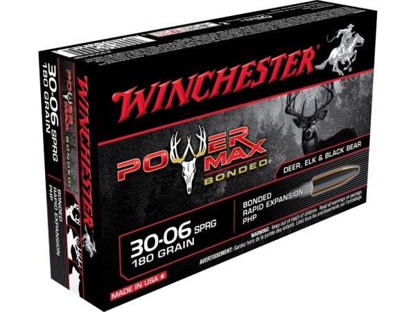 Winchester Power Max Bonded Ammunition 30-06 Springfield 180 Grain Protected Hollow Point Box of