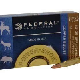 Federal Power-Shok Ammunition 30-06 Springfield 150 Grain Copper Hollow Point Lead-Free Box of