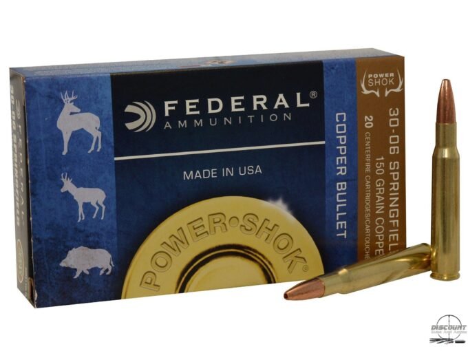 Federal Power-Shok Ammunition 30-06 Springfield 150 Grain Copper Hollow Point Lead-Free Box of
