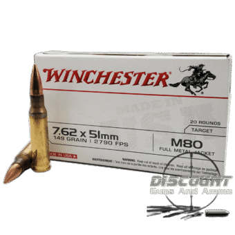 Winchester - 7.62x51 - 149 Grain FMJ M80 - 500 Rounds