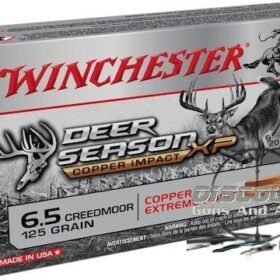 Winchester Deer Season XP Copper Impact Ammunition 6.5 Creedmoor 125 Grain Copper Extreme Point Polymer Tip, 500 rounds