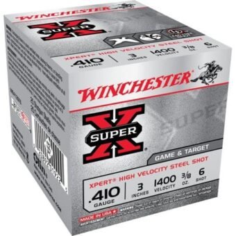Winchester SUPER-X SHOTSHELL 410 Bore 3/8 oz 3" Centerfire Shotgun Ammunition WE413GT6 , 500 Rounds