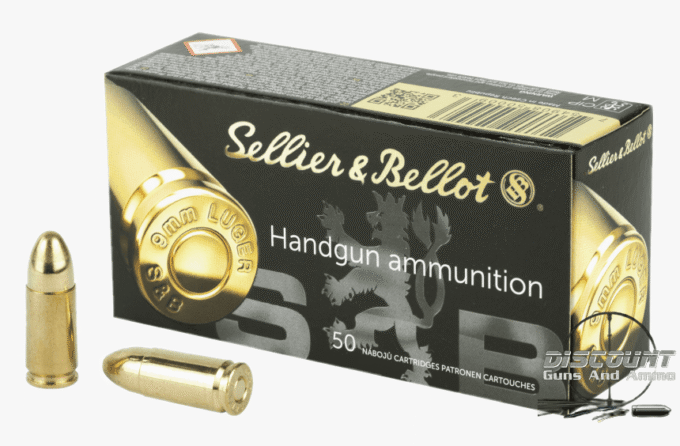 Sellier & Bellot 9mm Luger ammunition 115 Grain FMJ 500 Rds