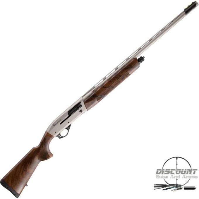 Istanbul Silah Impala Plus Emerald 12 Ga Semi Auto Shotgun 26" Vent Rib Barrel 4 Rounds Wood Stock Stainless Finish