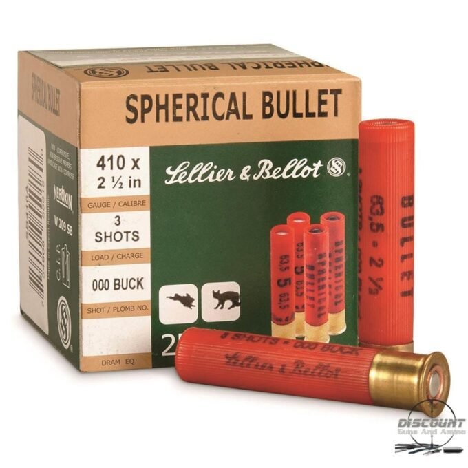 Sellier & Bellot, .410 Gauge, 2 1/2", 000 Buckshot, 3 Pellets, 500 Rounds