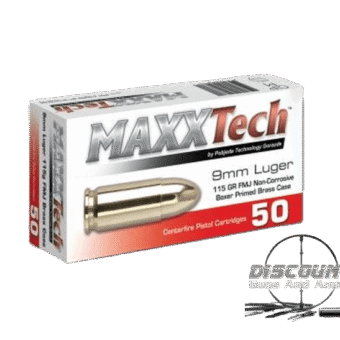 MAXXTECH 9MM AMMUNITION BOX BRASS CASING 500 Rds