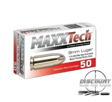 MAXXTECH 9MM AMMUNITION BOX BRASS CASING 500 Rds