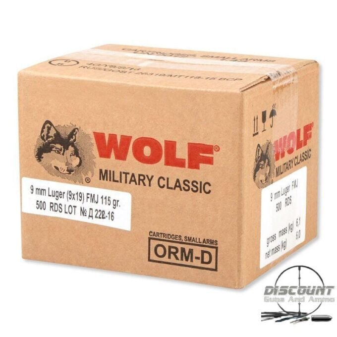 Wolf Military Classic 9mm Luger 115 Grain 500 Rounds - Image 3